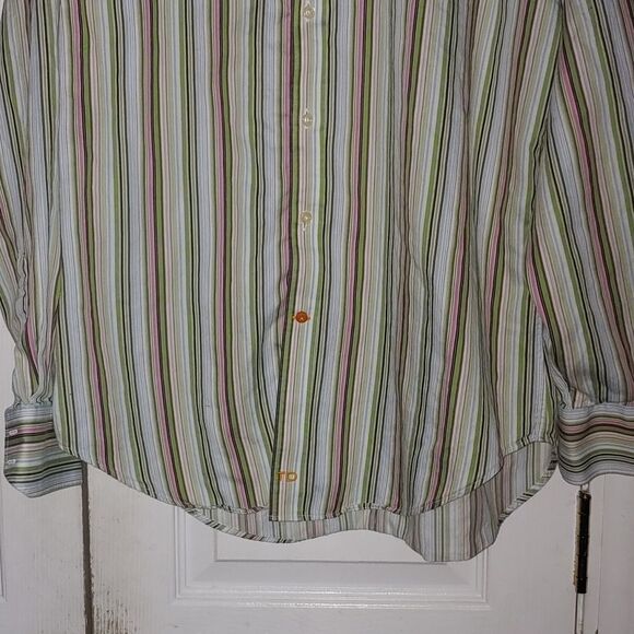 Thomas Dean  button down striped shirt Sz M - Picture 2 of 5